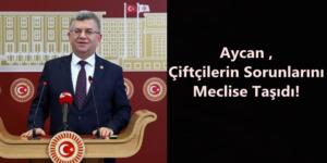 Aycan ,Çiftçilerin Sorunlarını Meclise Taşıdı!