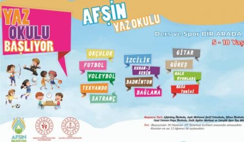 Afşin’de, çocuklar ve gençler için yaz spor okulları kaydı başladı