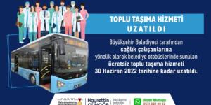 Sağlıkçılara Ücretsiz Toplu Taşıma Hizmeti Uzatıldı!